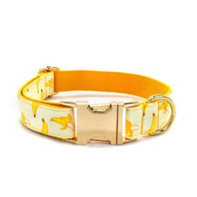 Tow Rope Collar Pet Supplies Gold Metal Buckle (Option: Yellow-Dog pen-L)