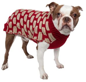 Fashion Weaved Heavy Knit Designer Ribbed Turtle Neck Dog Sweater (size: medium)