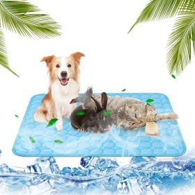 Cool Pad Cushion Dog Cat Puppy Blanket For Summer Sleeping Bed  Pet Cooling Mat (Color: Blue, size: M)