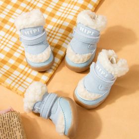 Autumn And Winter Pet Cotton Shoes Thickened Cotton Padded (Option: Fresh Blue-No 1)